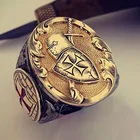 Кольцо обручальное мужское, с красной эмалью, черное золото