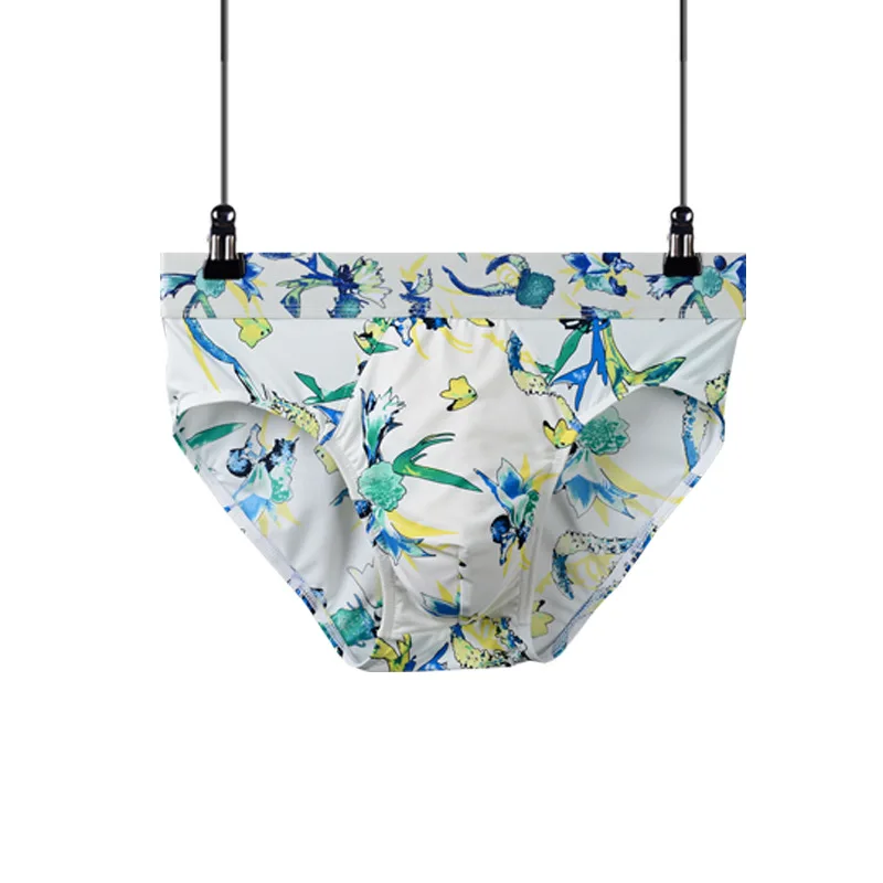 Мужские трусы с модным принтом сексуальные мужские плавки из нейлона и ледяного