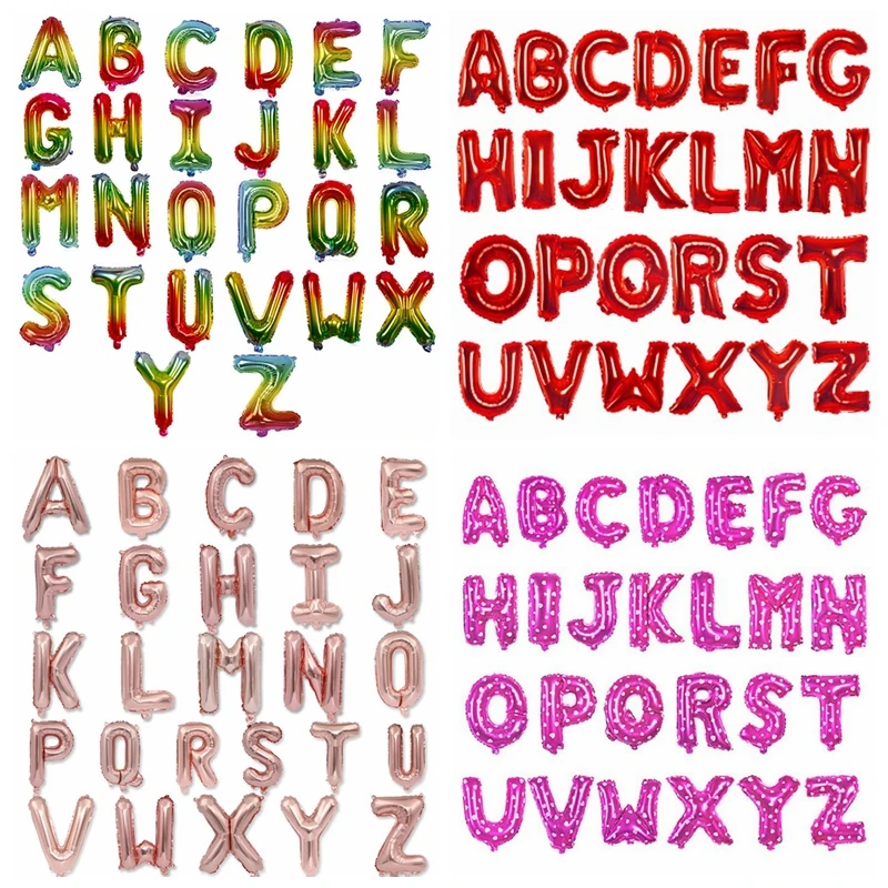 С Днем Рождения вечерние шарики Свадебные украшения шары 16 дюймов Алфавит Фольга
