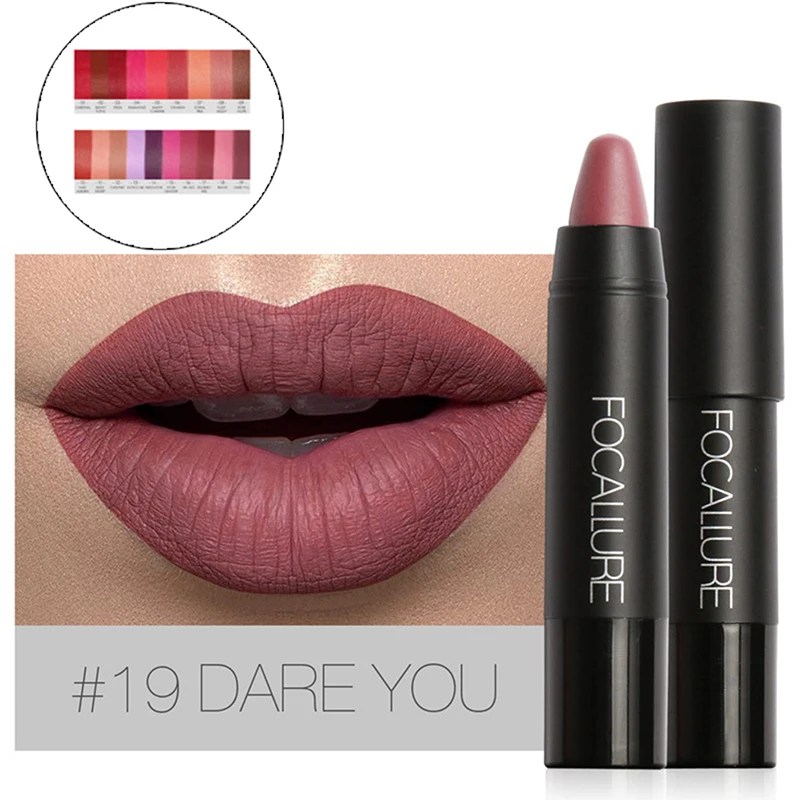 

FOCALLURE 19 Colors Matte Lipsticks Waterproof Matte Lipstick Lip Sticks Cosmetic Easy to Wear Matte Batom Makeup Lipstick
