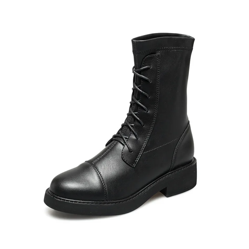 

Женские короткие ботинки 2021, зимняя женская обувь, дышащие повседневные Модные ботильоны с круглым носком и плоской подошвой, с перекрестно...