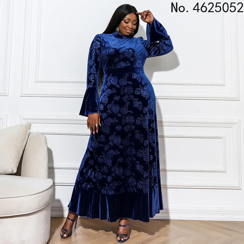 Осень-зима 2021 бархатные вечерние платья с длинным рукавом для женщин элегантное