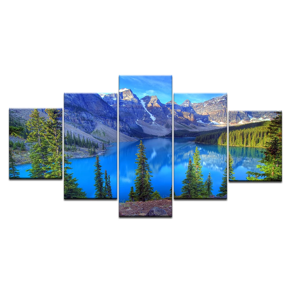 5 шт. HD Печать холст Картина Пейзаж Banff национальный парк Moraine озеро