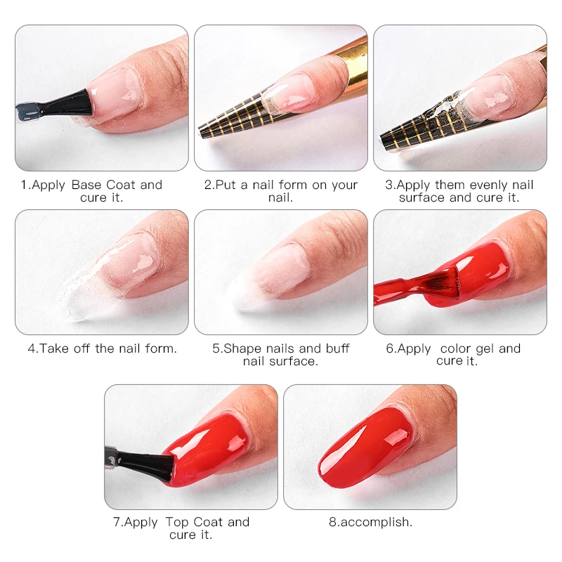 

MEET ACROSS 8ml Fiber UV Gel Polish Fiberglass Extension Building Nail Gel Repair Broken Nail Soak Off UV Gel Extend Nail Tips