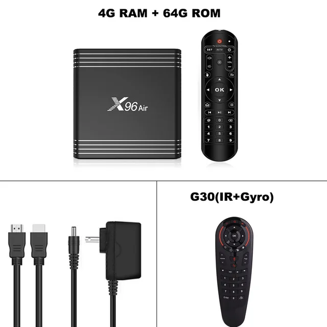 4G64G EN G30 X96 Air Android 9,0 ТВ приставка Amlogic S905X3 Четырехъядерный 4 ГБ 64 ГБ 32 ГБ 8 к 24 кадров в секунду X96Air медиаплеер телеприставка PK X96 Mini Max - Цвет: 4G64G EN G30