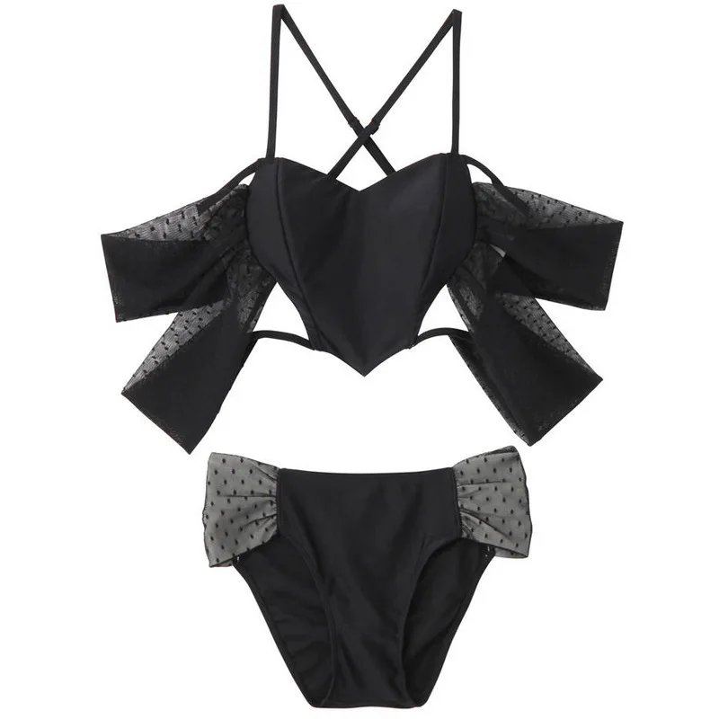 

Swimwear Women Swimming Suit Gir Swimsuit Bathing Two Piece For Micro Bikini Japanese Library Lovely Female Falbala Solid