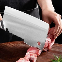 stainless steel kitchen bone knife for scraping fish scales serrated axe chopper sharp slicing cutter meat cleaver