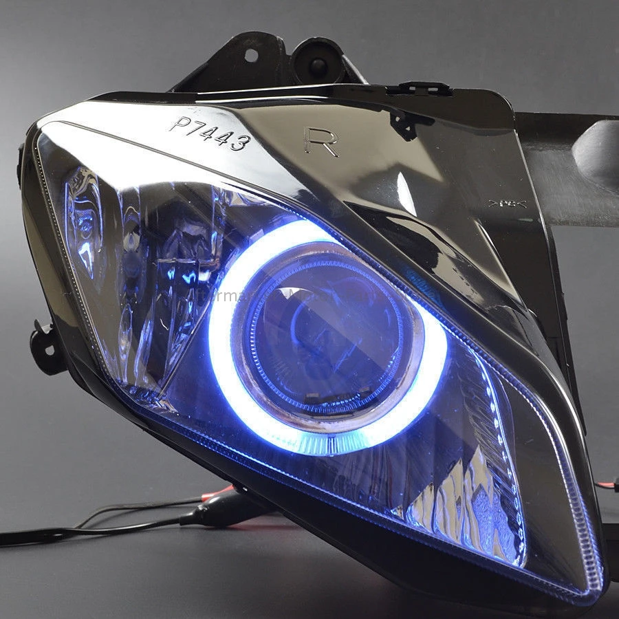 Мотоциклетная фара в сборе под заказ для Yamaha YZF R6 08 15 синий ангел красный