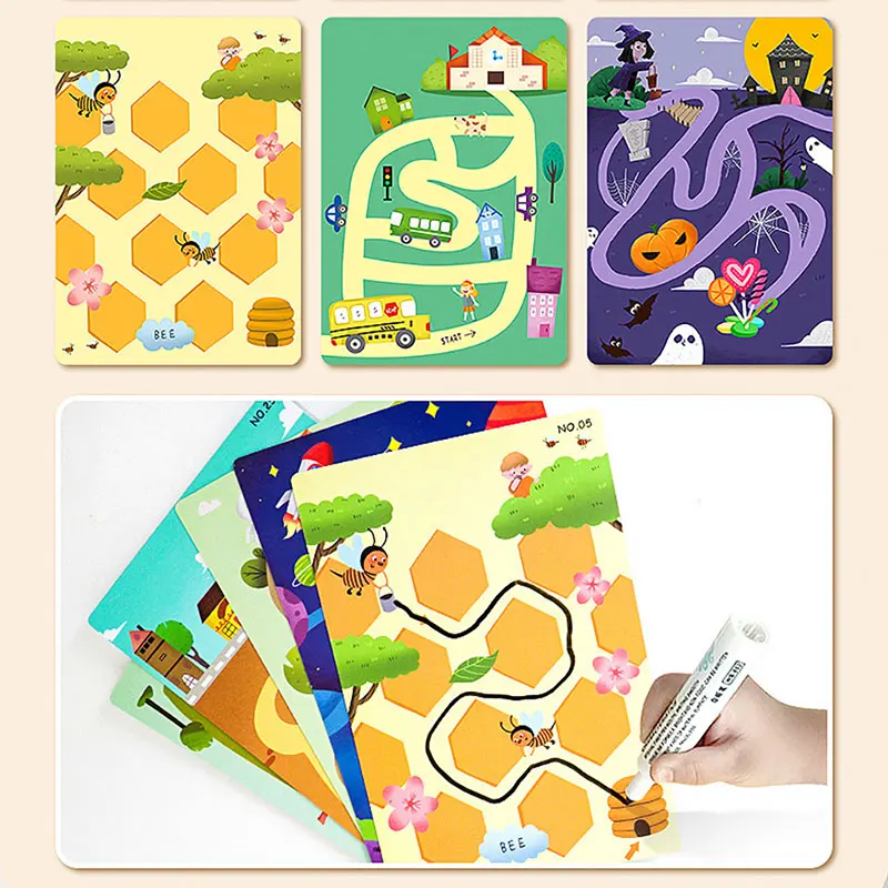 

Montessori Children Toys Book Drawing Set Color Shape Math Match Game Drawing Tablet Learning Educational Toys For Children