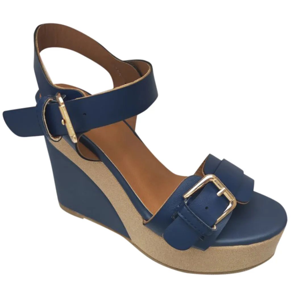 Сандалии женские на высокой танкетке римские Босоножки платформе с ремешком