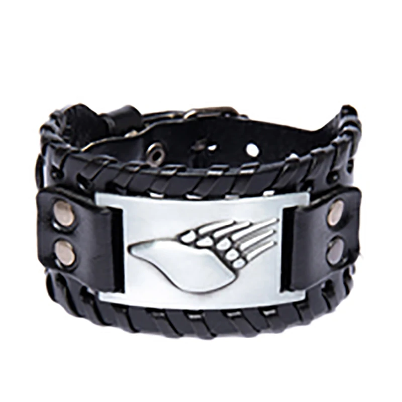 

Vintage Viking Braided Leather Bracelet for Men Punk Adjustable Amulet Wristband Cuff Bangle Men Talisman Jewelry Gift