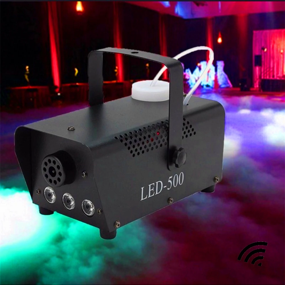 500 Вт дымовая машина с RGB светодиодный свет/беспроводной пульт дистанционного управления светодиодный противотуманный аппарат/светодиодный выталкиватель дыма для дискотеки KTV домашние Вечерние