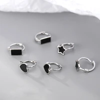 925 sterling silver 11mm three styles plain huggies hoop earrings for women cz geometric crystal fashion jewelry accessories