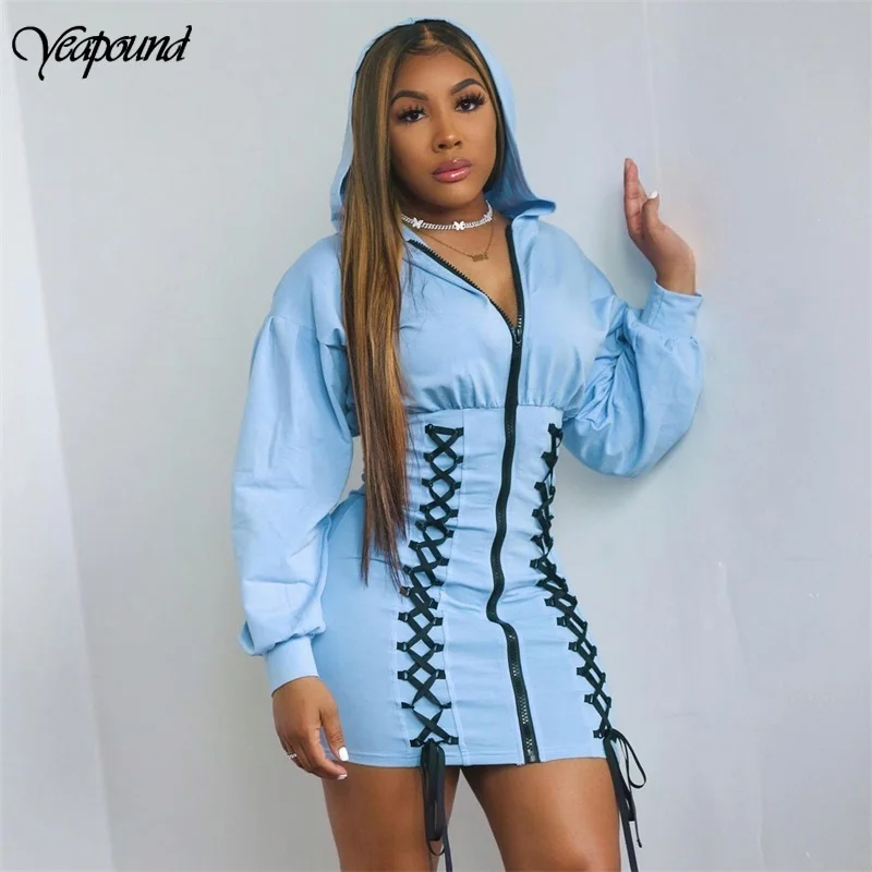 

Autumn Long Sleeve Ruched Dress Lapel V-neck Solid Color Shirt Dresses Sexy Women Side Lace Up Lady Dress