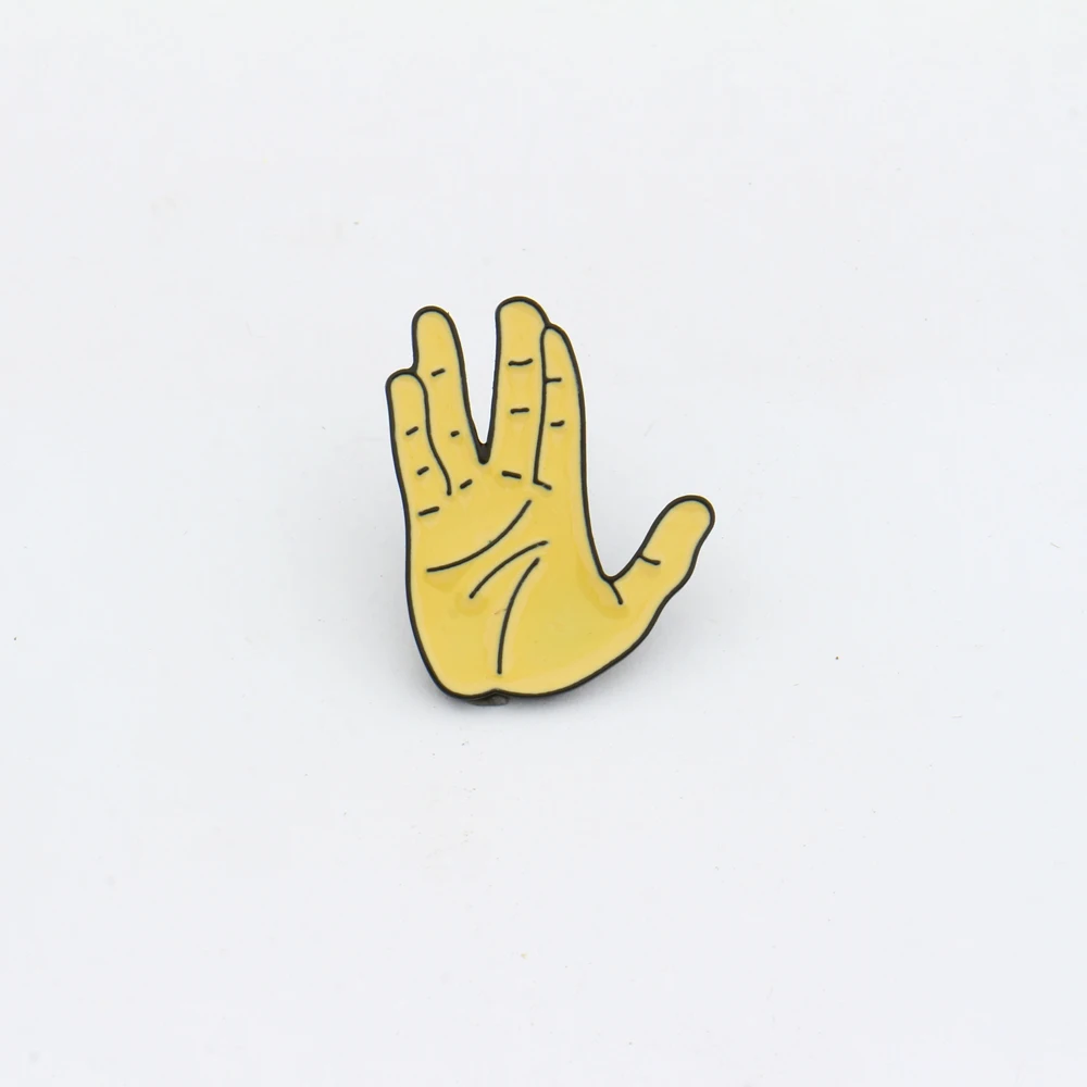 Металлическая брошь Spock Hand эмалированная булавка для путешествий длинные и