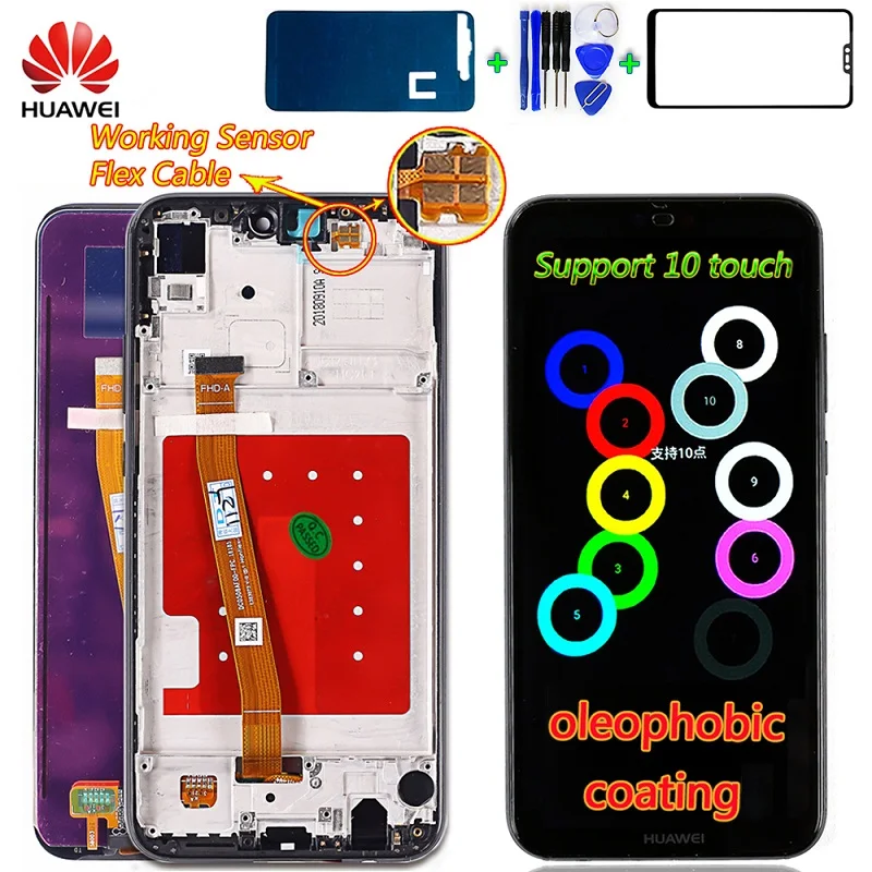 Huawei P20 Lite ЖК-дисплей Дисплей 5,84 дюймовая рамка vancca2 Сенсорный экран с 10 точек касания функция 2280*1080 Для huawei Nova 3E ЖК-дисплей