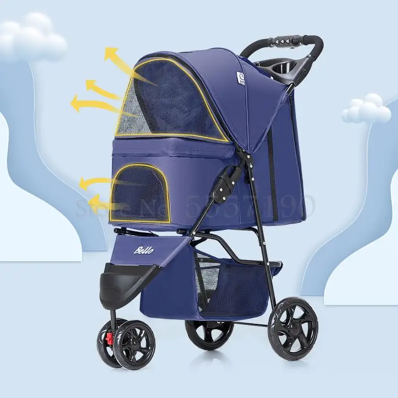 Светильник складная тележка для домашних животных собака кошка Тедди клетка три