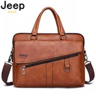 Портфель JEEP BULUO мужской из спилковой кожи, сумка для ноутбука 14 дюймов, винтажная деловая сумка-тоут для компьютера, мессенджер для врачей и юристов