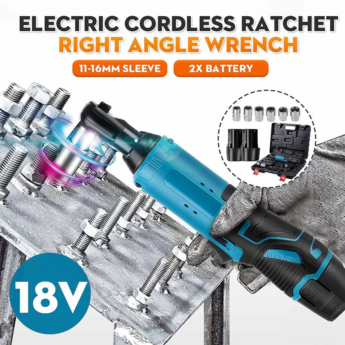 Набор электрических беспроводных гаечных ключей с прямым углом 12 в 18 28 42