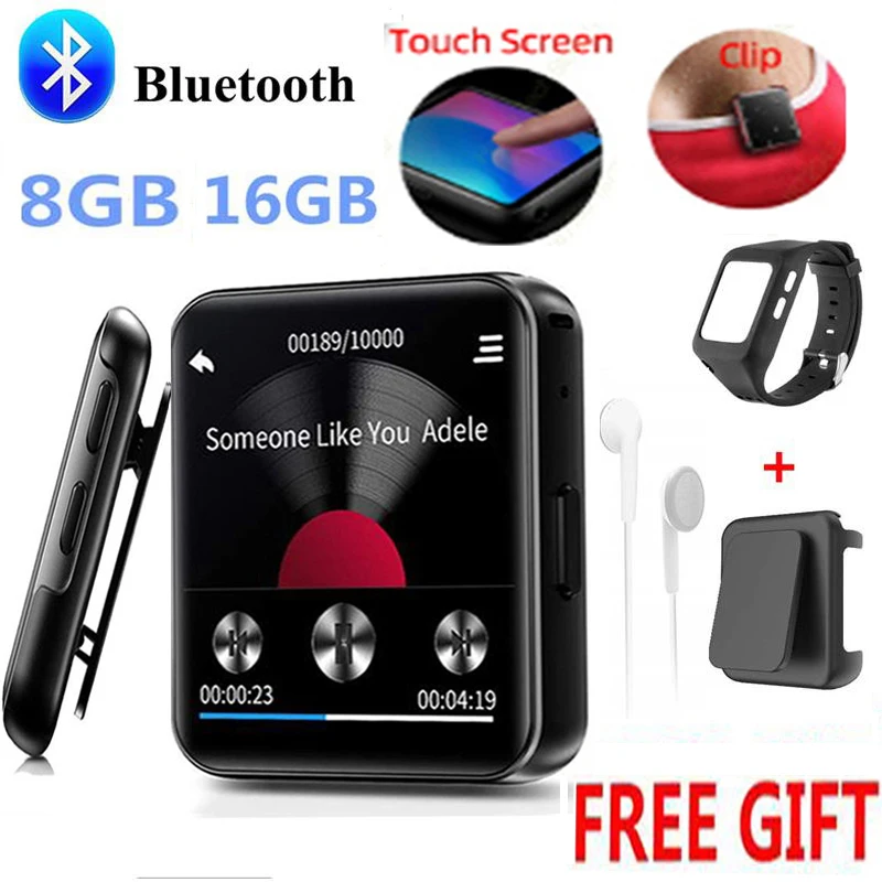 BENJIE Bluetooth MP3 плеер Музыкальный плеер сенсорный экран HiFi металлический плейер с fm-радио, запись голоса мини Walkman для спорта