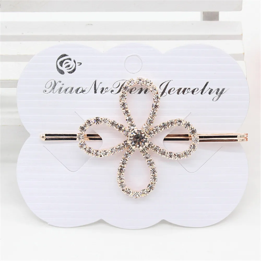 

Fashion Women Girls Alloy Hairpins Rhinestone Hollow Hair Clip Metal Barrette Wedding Party Hair Accessories