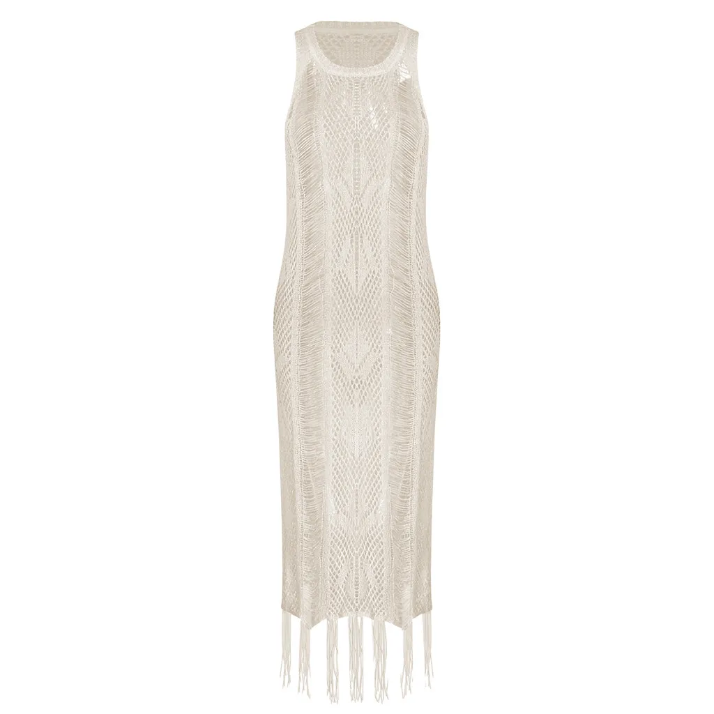 

Sexy Sheer Net Mesh Knitted Beach Cover Up Cover-ups Long Beach Dress Beach Wear Beachwear Female Women Robe Floral Print Swim