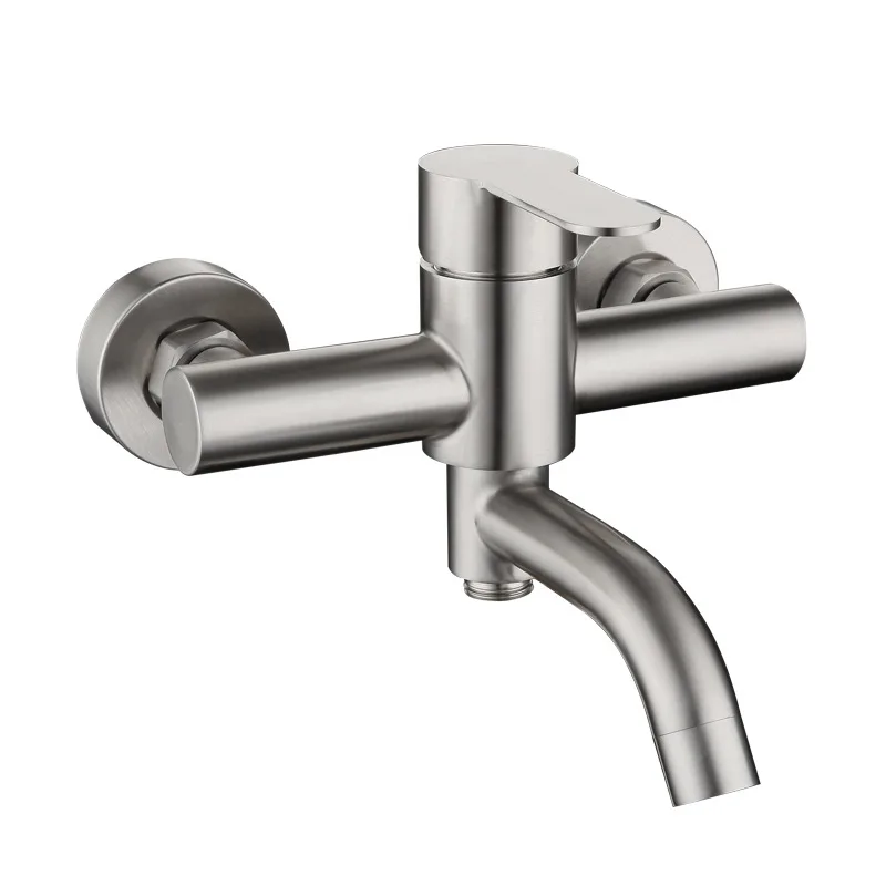 

Dofaso Bathroom Shower Faucet Tap 304 Stainless Steel Bathtub Brushed Faucet Cold and Hot Mixing Valve with hand shower set