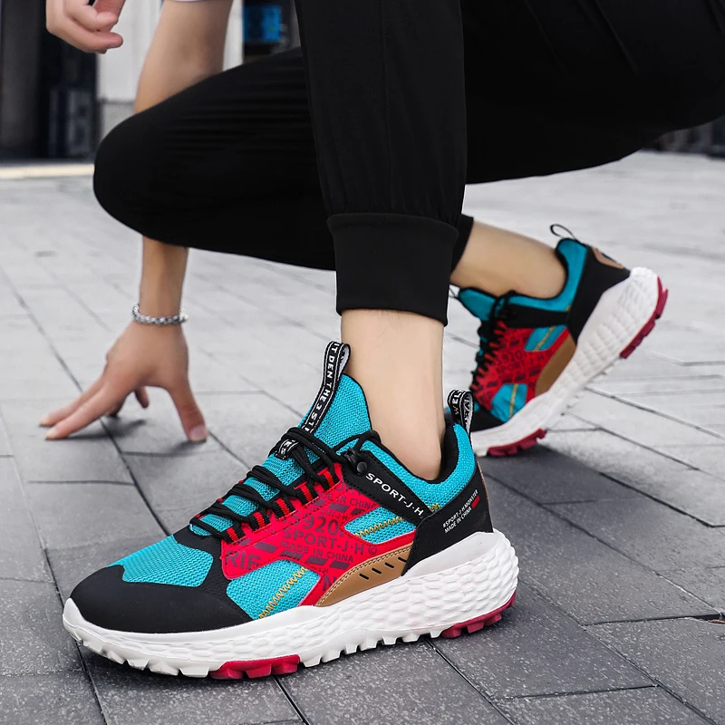 New Arrival Casual Sports Shoes Men Breathable Men's Sneakers Light Non-Slip Running Shoes Fashion Stitching Color Men Shoes