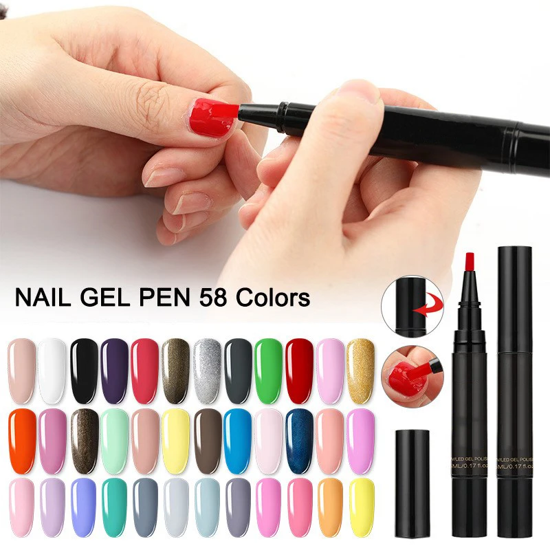 5 мл Лак для ногтей Ручка лак Гибридный гель 58 цветов поворотный переключатель