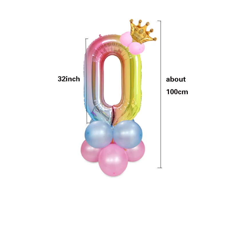 15 шт. воздушные шары с цифрами корона украшение для дня рождения детские розовые