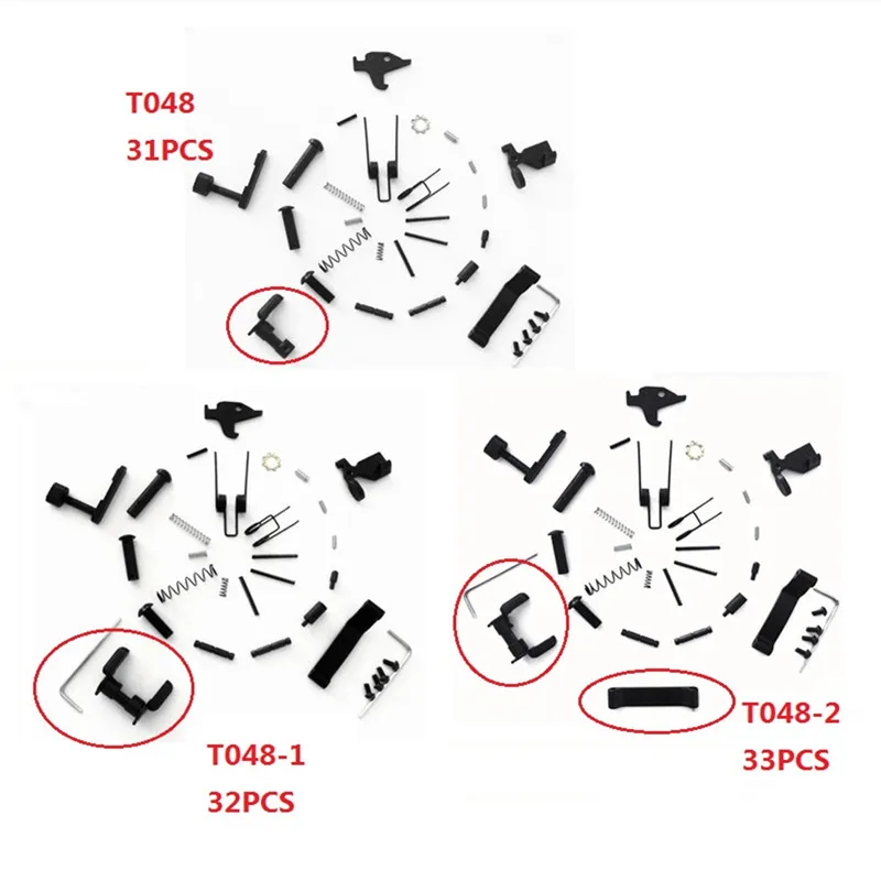 

Комплект усовершенствованных деталей AR15 для всех нижних частей. Пружина 223/5,56 и зажимы заменяются с аксессуарами для винтовки для блокировк...
