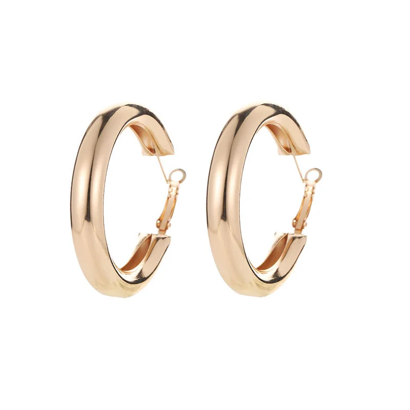 50 мм большие серьги минималистичные толстые круглые кольца в виде трубки