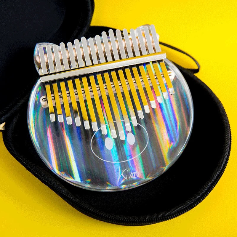 Kimi 17 Keys Kalimba bag Crystal Transparent Pig acrylic Xylophone Keyboard vibraphone Children Thumb piano Musical instruments