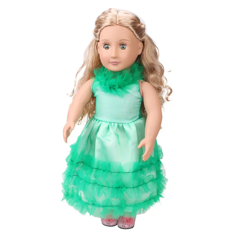 Модное кружевное вечернее платье принцессы зеленая юбка подходит для 43 см