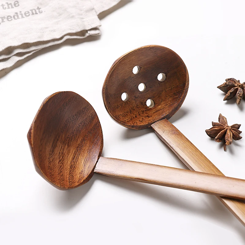 1 шт. деревянная ложка с длинной ручкой в японском стиле|Наборы столовых приборов|
