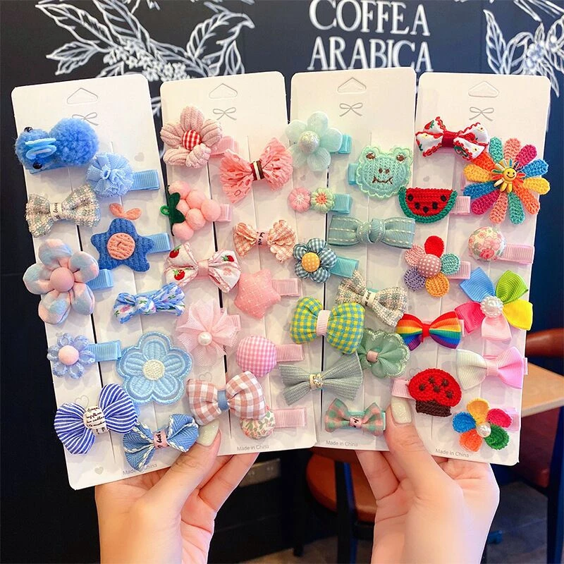 

5pcs/set hair clip set Girl Cute Hair bands Hair Accessories Bow Flower fruit headwear Hairpins cartoon hair band Hairpin Headd