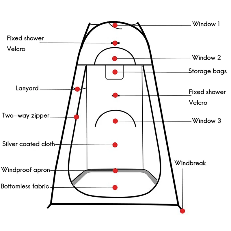 

Outdoor Portable Shower Toilet Tent Camping Up Tent Camping Changing Tent UV Function Dressing Tent