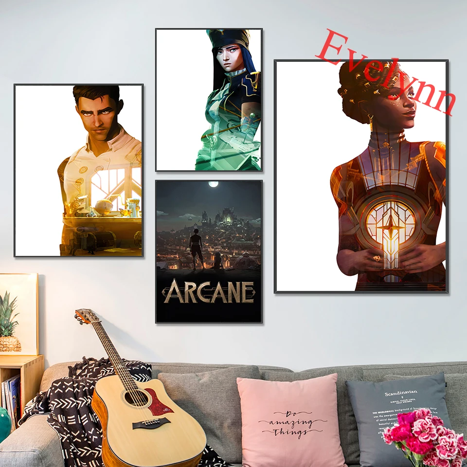 

Arcane Jinx Vi League Of Legends Tv Posters Modern Living Room Decor Canvas Wall Art Prints Nordic Home Bedroom Decor Paintings