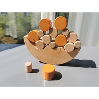baby wooden stacking blocks toy beech moon balance circular column educational play