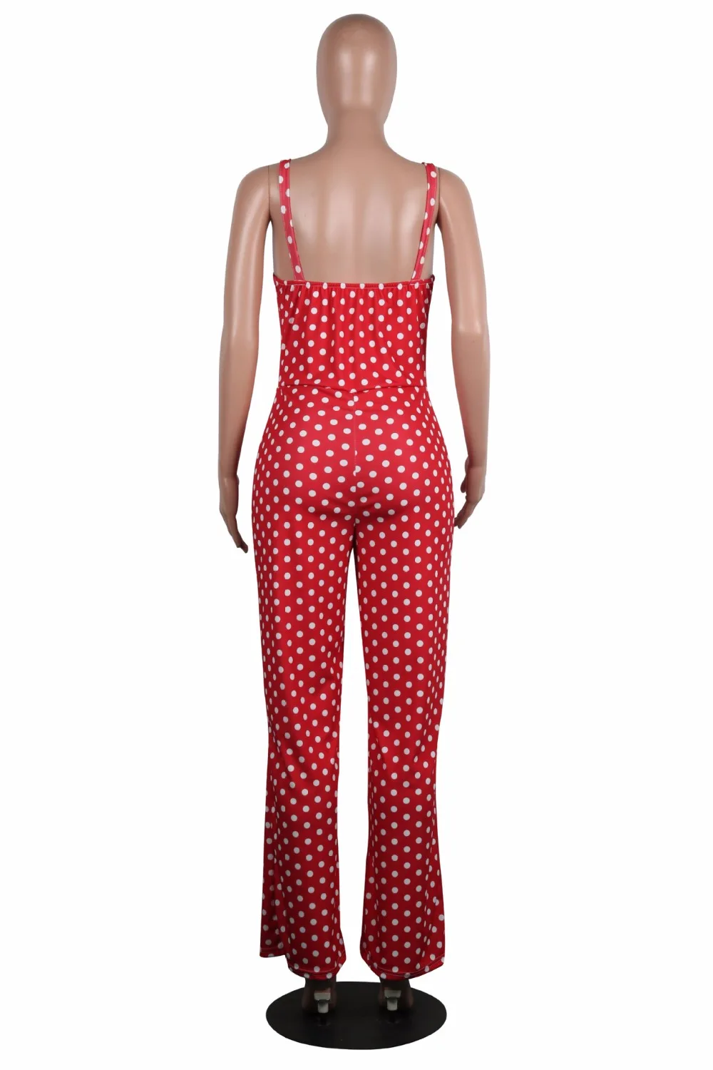 

Fashion Polka Dot Sexy Jumpsuit Summer Spaghetti Strap Sleeveless Romper Lady Long Wide Leg Casual Streetwear Overall A8264
