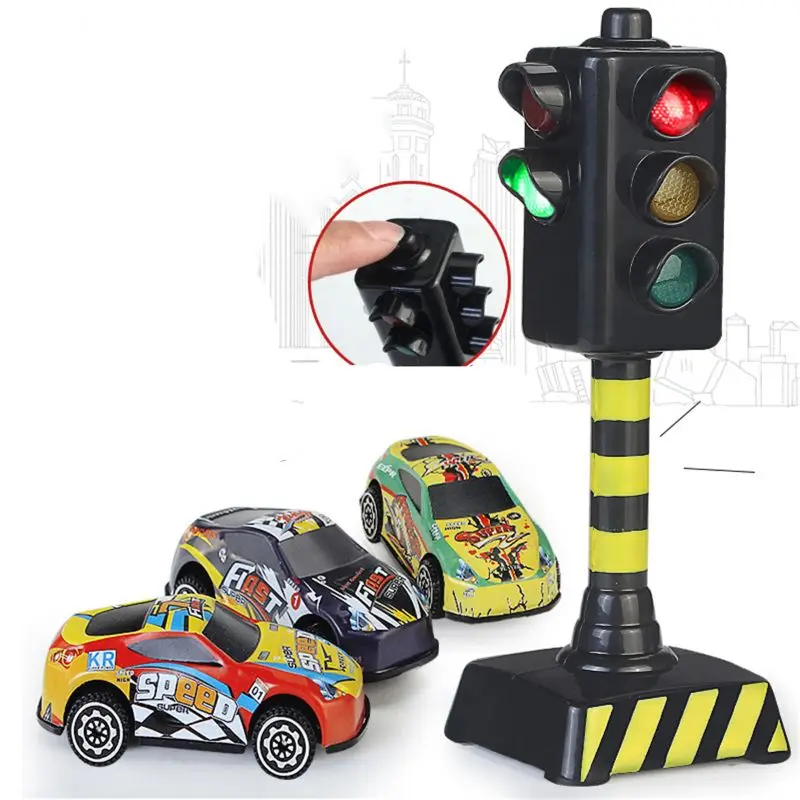 

Mini Traffic Signs Road Light Block with Sound LED Children Kids Educational 97BE