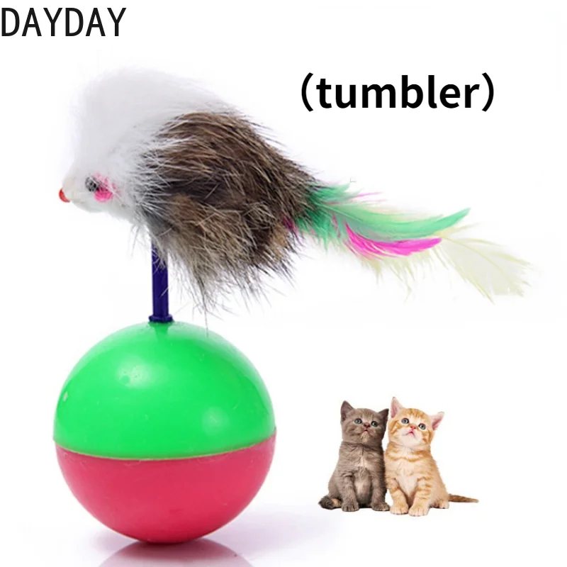 

DAYDAY Tumbler Cat Yoy, Plush Mouse Rattle Pet Toy, Funny Cat Toy, Kitten Interactive Interesting Product 1PC