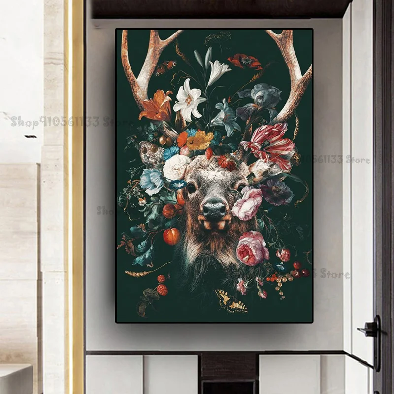 

Diy 5D deer flower butterfly Full Diamond Painting kits art Northern Europe High Quality Animal 3D paint by diamond GG1855