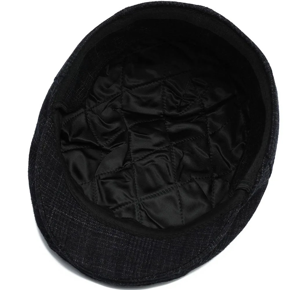 

Fibonacci Autumn Men Berets Vintage Plaid Newsboy Caps Winter Ear Protection Cap Male Flat Ivy Cap Beret Hat Peaked Hats