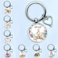2021 new easter handmade cartoon bunny keychain fashion egg key ring holder holiday gift keychain