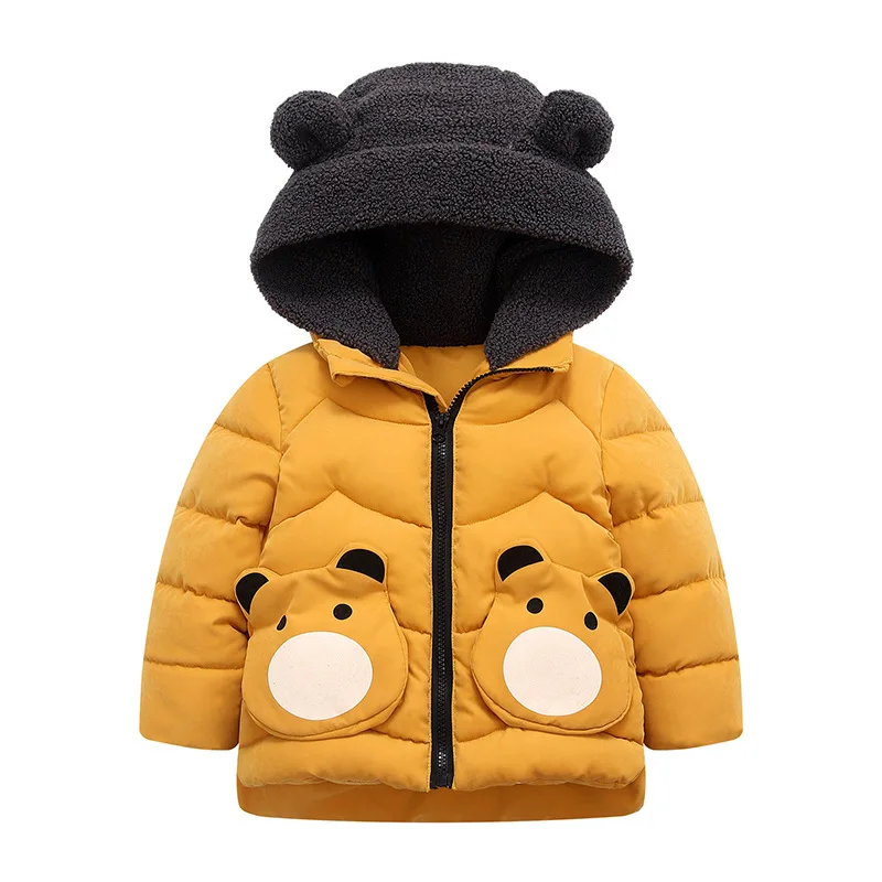 Детское пальто зимнее с принтом для девочек теплое утепленное Зимняя верхняя