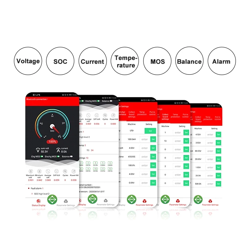 Smart BMS 15S 48V 30A 40A 60A для 3 2 V номинальной Lifepo4 Bluetooth APP contorl rs485 CAN box NTC UART|Аксессуары
