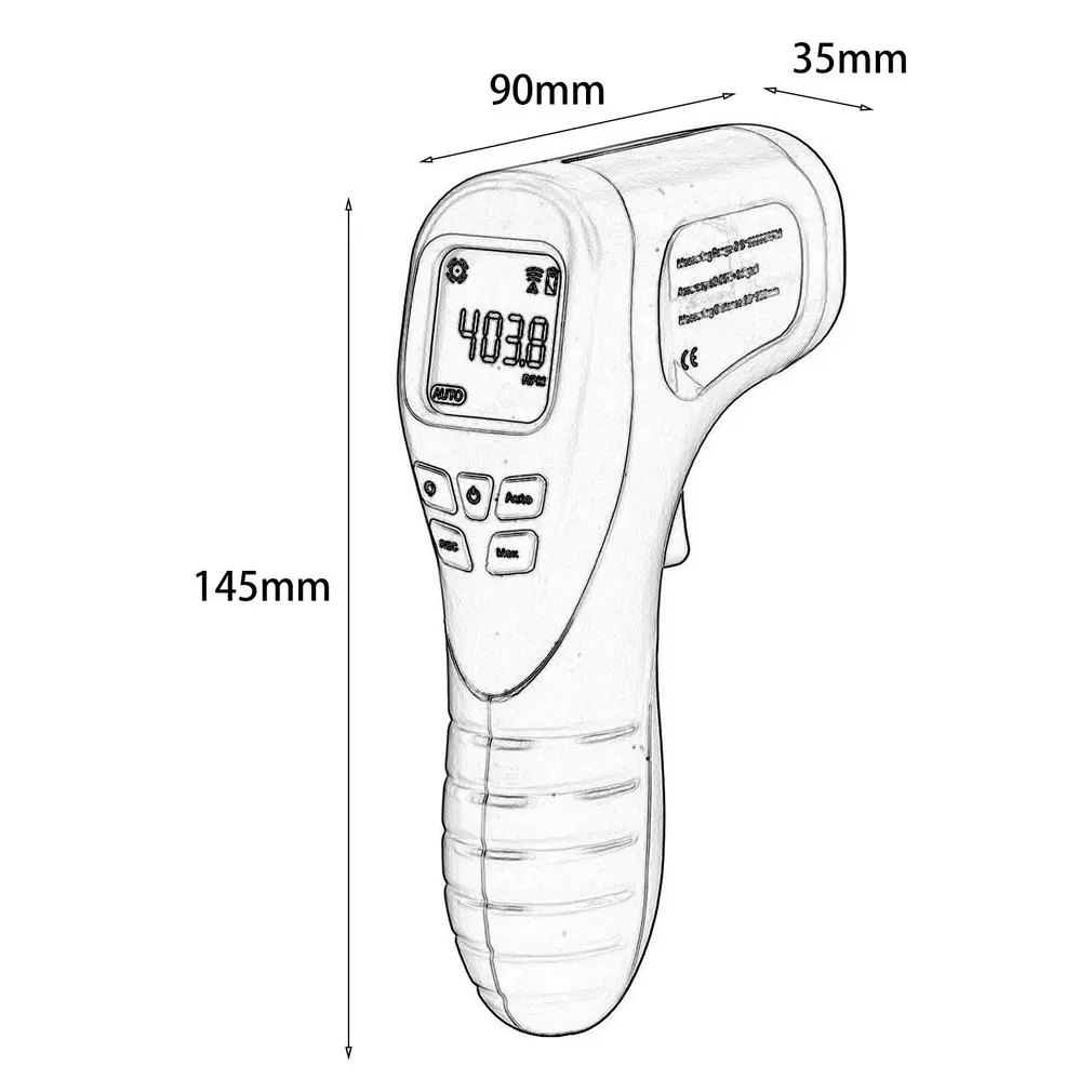 

Car Exclusive Non-Contact RPM Meter Motor Speed Gauge Gun Style Surface Speed Tach Meter Speedometer Battery Not Included