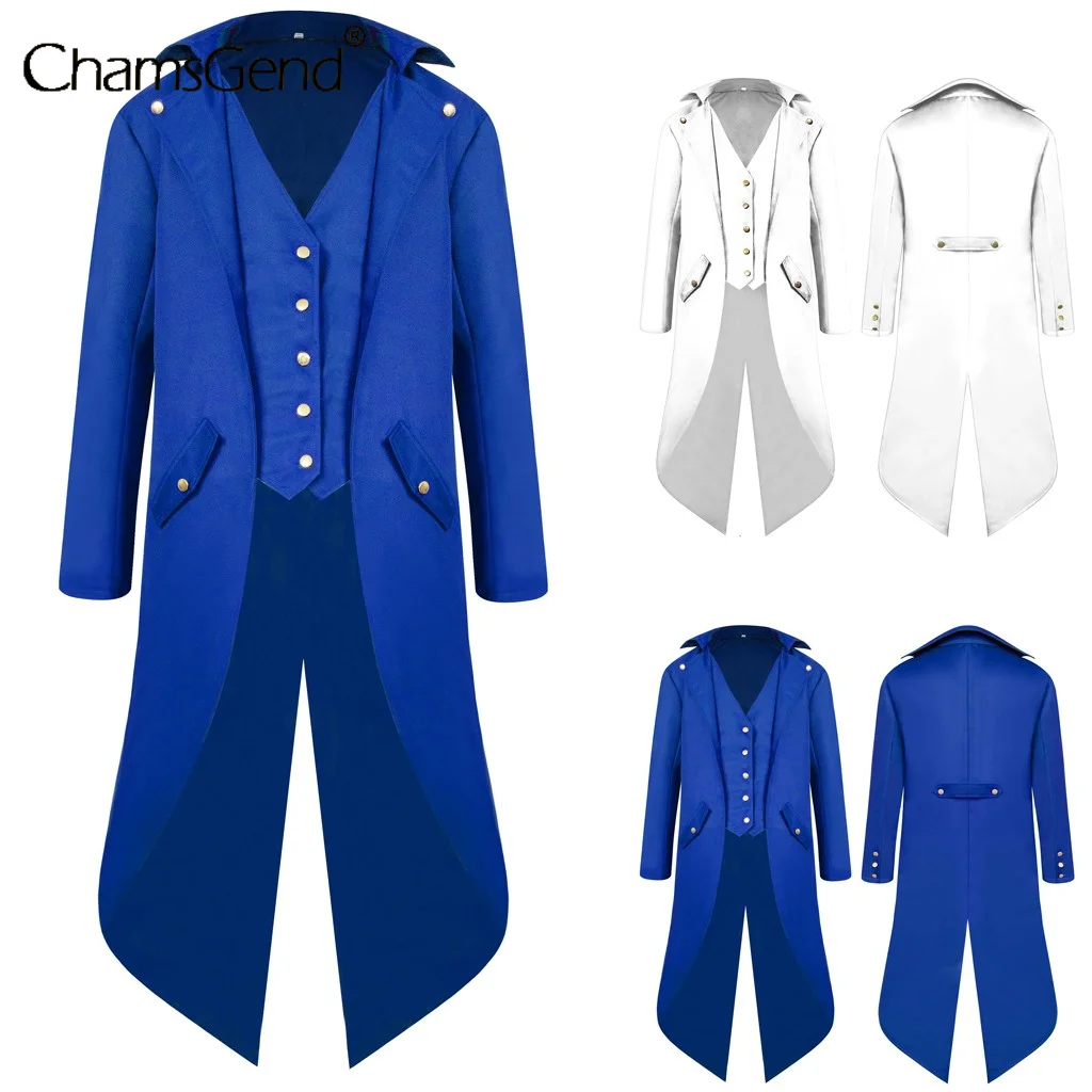 

Men's Retro Tailcoat Suit Jacket Gothic Steampunk Long Jacket Victorian Frock Coat Cosplay Male Cosplay Costume Uniform Outwear