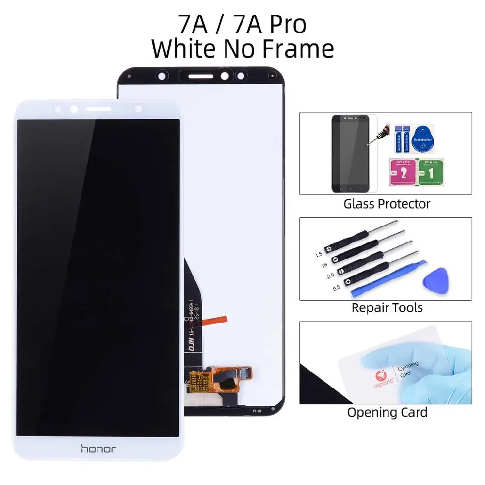 Дисплей для HUAWEI Honor 7A / 7A Pro / 7C / 7C Pro LCD в сборе с тачскрином ldn-l29 aum-l29 Черный белый золотой - Цвет: 7A White 5.7 inch